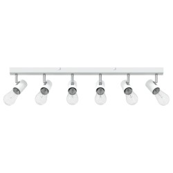 Spotlight plafond 6 voies réglables blanc E27 