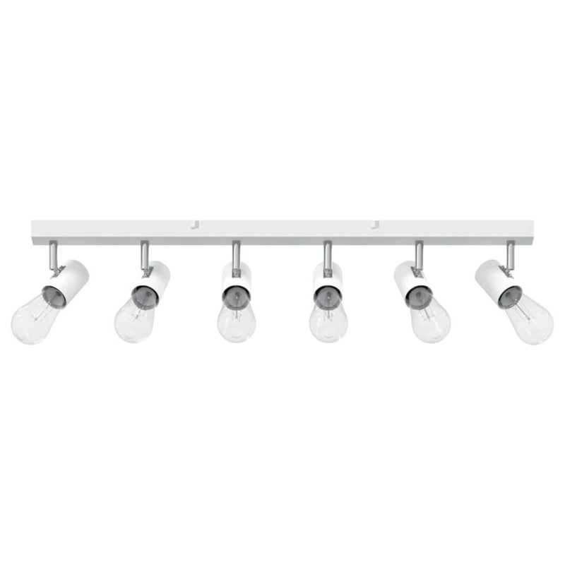 Spotlight plafond 6 voies réglables blanc E27 