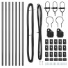 Ensemble de poteaux de clôture 7 pcs Gris Ø32mm 80 cm Métal 