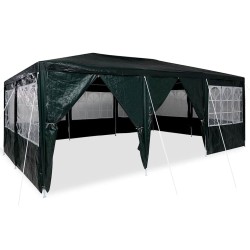 Tente de fête avec 10 parois latérales vertes 6x4 m en PE 