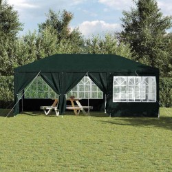Tente de fête avec 10 parois latérales vertes 6x4 m en PE 