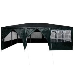 Tente de fête avec 10 parois latérales vertes 6x4 m en PE 