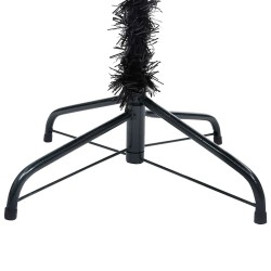 Arbre de Noël artificiel pré-éclairé et boules noir 240 cm PVC 