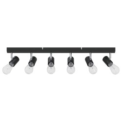 Projecteur de plafond noir E27 ajustable 6 voies 