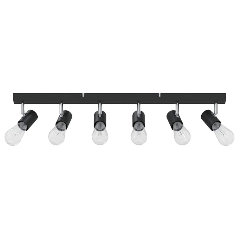 Projecteur de plafond noir E27 ajustable 6 voies 