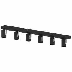Projecteur de plafond noir E27 ajustable 6 voies 