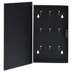 Boîte à clés avec panneau magnétique Noir 30x20x4 cm 