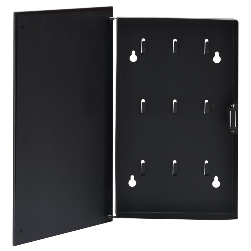 Boîte à clés avec panneau magnétique Noir 30x20x4 cm Boîte à clés avec panneau magnétique Noir 30x20x4 cm