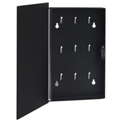 Boîte à clés avec panneau magnétique Noir 30x20x4 cm 