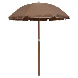 Parasol de jardin avec mât en acier 180 cm taupe 