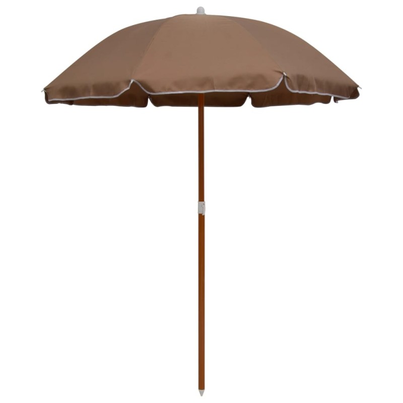 Parasol de jardin avec mât en acier 180 cm taupe 