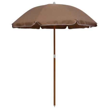 Parasol de jardin avec mât en acier 180 cm taupe 