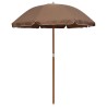 Parasol de jardin avec mât en acier 180 cm taupe 
