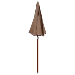 Parasol de jardin avec mât en acier 180 cm taupe 
