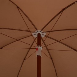 Parasol de jardin avec mât en acier 180 cm taupe 