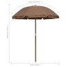 Parasol de jardin avec mât en acier 180 cm taupe 