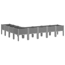 Jardinière avec pieds gris clair 200x160x42 cm PP 