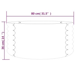 Jardinière de jardin Acier enduit de poudre 80x80x36 cm Marron 