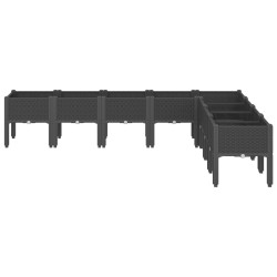 Jardinière avec pieds noir 200x160x42 cm PP 