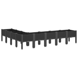Jardinière avec pieds noir 200x160x42 cm PP 