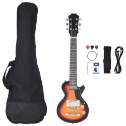 Guitare électrique pour enfants et sac marron et noir 3/4 30" 
