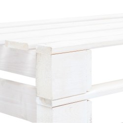 Canapé central palette de jardin Blanc Bois de pin imprégné 