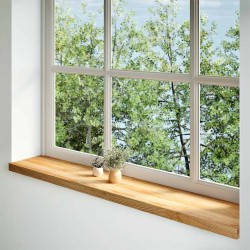 Appuis de fenêtre 2 pcs marron clair bois de chêne massif 