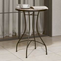 Table de bistro mosaïque terre cuite blanc Ø50x70 cm céramique 