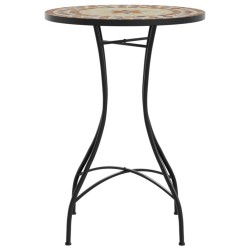 Table de bistro mosaïque terre cuite blanc Ø50x70 cm céramique 