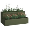jardinière jardin 2 niveaux 100x60x45 cm Olive Acier 