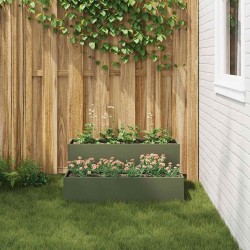 jardinière jardin 2 niveaux 100x60x45 cm Olive Acier 