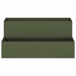 jardinière jardin 2 niveaux 100x60x45 cm Olive Acier 