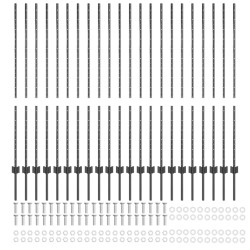 Poteaux de clôture argentés 44 pcs Gris 140 cm Métal 