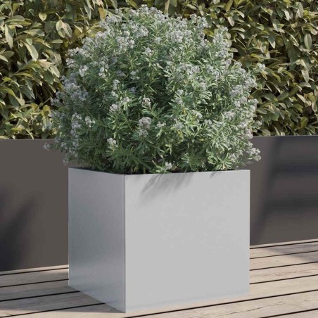 Jardinière argenté 32x30x29 cm acier galvanisé 