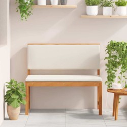 Banc de jardin avec coussins 100x50x91 cm en bois massif d'acacia 