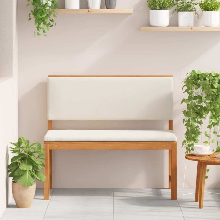 Banc de jardin avec coussins 100x50x91 cm en bois massif d'acacia 