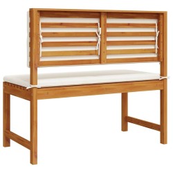 Banc de jardin avec coussins 100x50x91 cm en bois massif d'acacia 