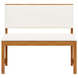 Banc de jardin avec coussins 100x50x91 cm en bois massif d'acacia 