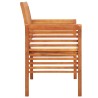 Banc de jardin 2 places avec coussin 120cm Bois d'acacia massif 