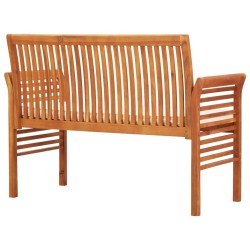 Banc de jardin 2 places avec coussin 120cm Bois d'acacia massif 