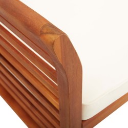 Banc de jardin 2 places avec coussin 120cm Bois d'acacia massif 