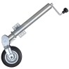 Roue cric de remorque 60 mm 2 tubes de support 2 pinces fendues 