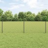 Clôture en maillons avec 22 poteaux en U Gris 0.6x25 m Acier 