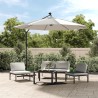 Parasol avec éclairage LED 300cm Poteau en métal Sable 