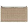 Banc de rangement extérieur coussin beige 100 cm résine tressée 