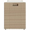 Banc de rangement extérieur coussin beige 100 cm résine tressée 