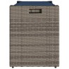 Banc de rangement extérieur coussin gris 100 cm résine tressée 