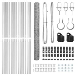 Set de clôture Set de 2 Acier galvanisé 25 x 1,5 m Durable 