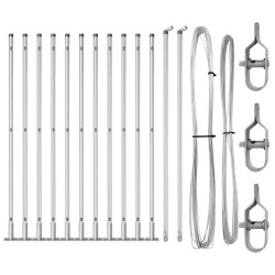 Ensemble de poteaux de clôture 13 pcs Argent Ø32mm 160 cm 