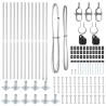 Ensemble de poteaux de clôture 13 pcs Argent Ø32mm 160 cm 